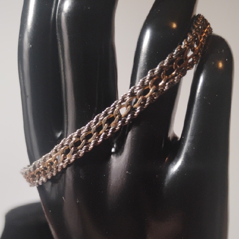 Milor Two-Tone Gold and Silver Braided Bracelet Vintage Italy